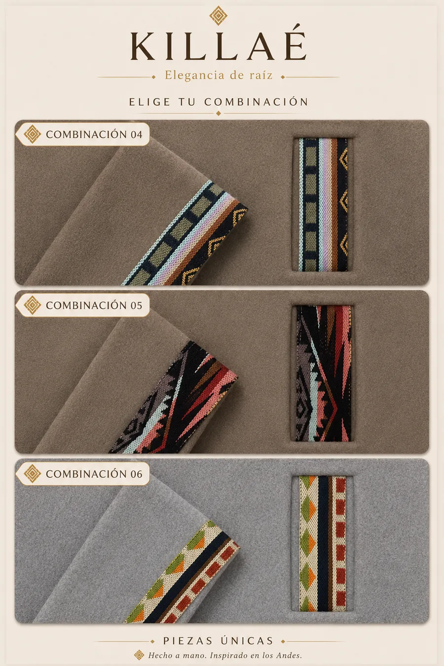Combinaciones 04, 05 y 06 del Abrigo Andino KILLAÉ en talla S